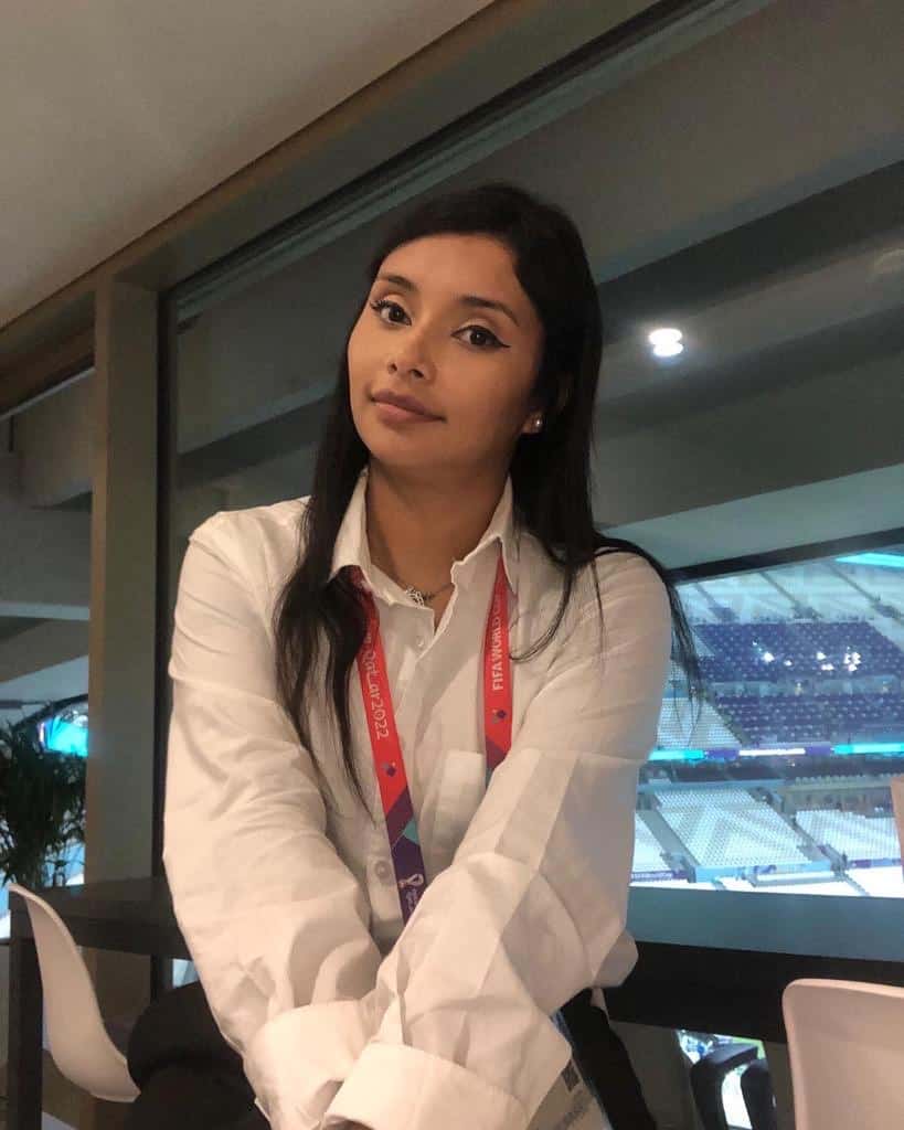 Luisa Villamizar en el palco VIP del que es anfitriona en el estadio Lusail.