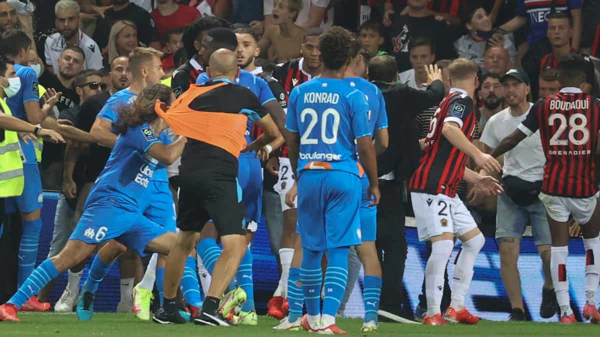 Jugadores de Marsella vs Niza / AFP