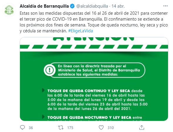 Medidas en Barranquilla