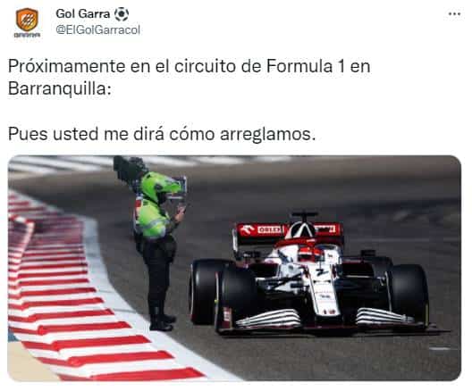 Memes Barranquilla fórmula 1