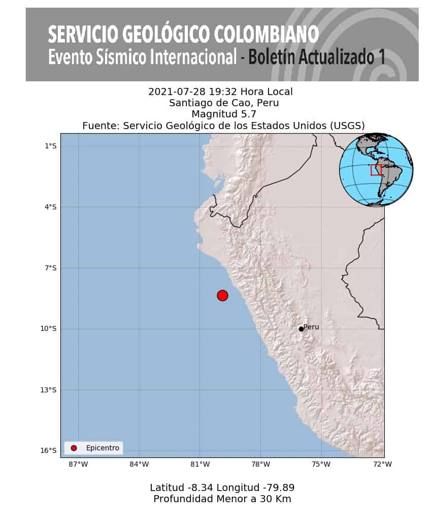 Sismo en Perú