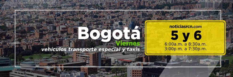 Pico y Placa para Taxis 5 de marzo de 2021 en Bogotá