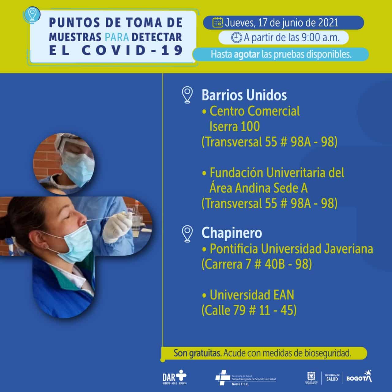 Pruebas PCR gratis en Bogotá