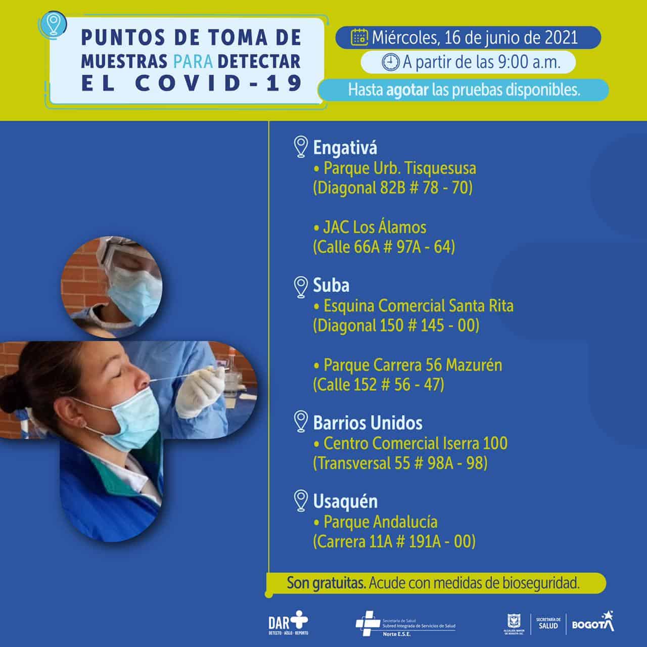 Pruebas PCR gratis en Bogotá