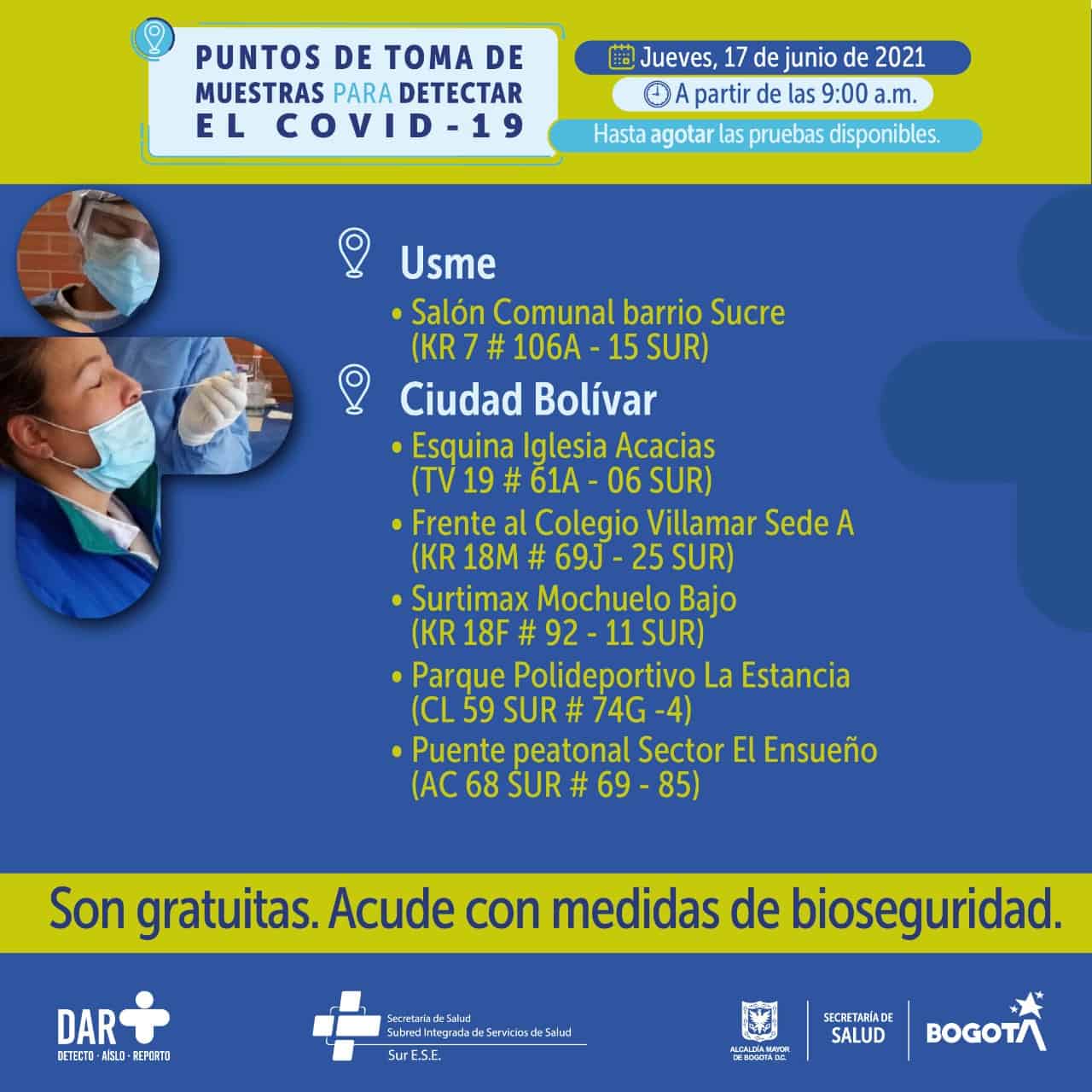 Pruebas PCR gratis en Bogotá