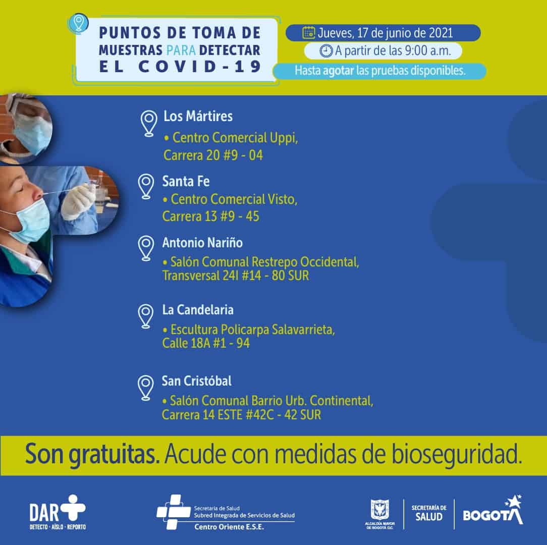 Pruebas PCR gratis en Bogotá
