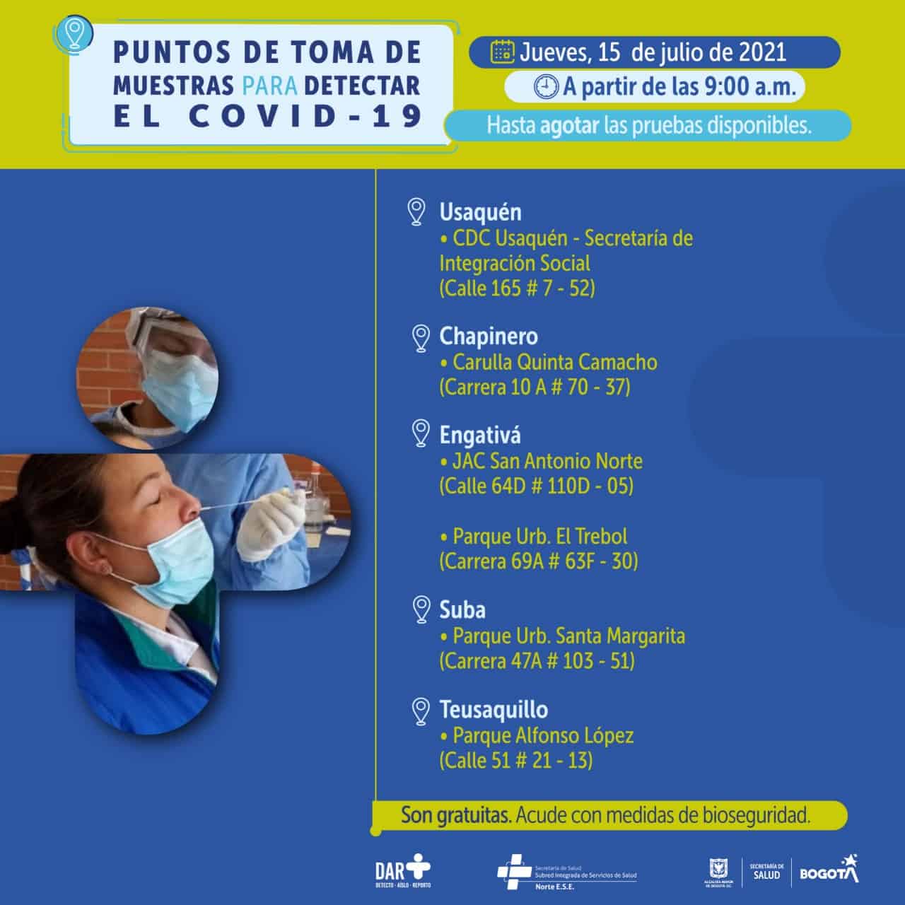 Pruebas PCR gratis en Bogotá