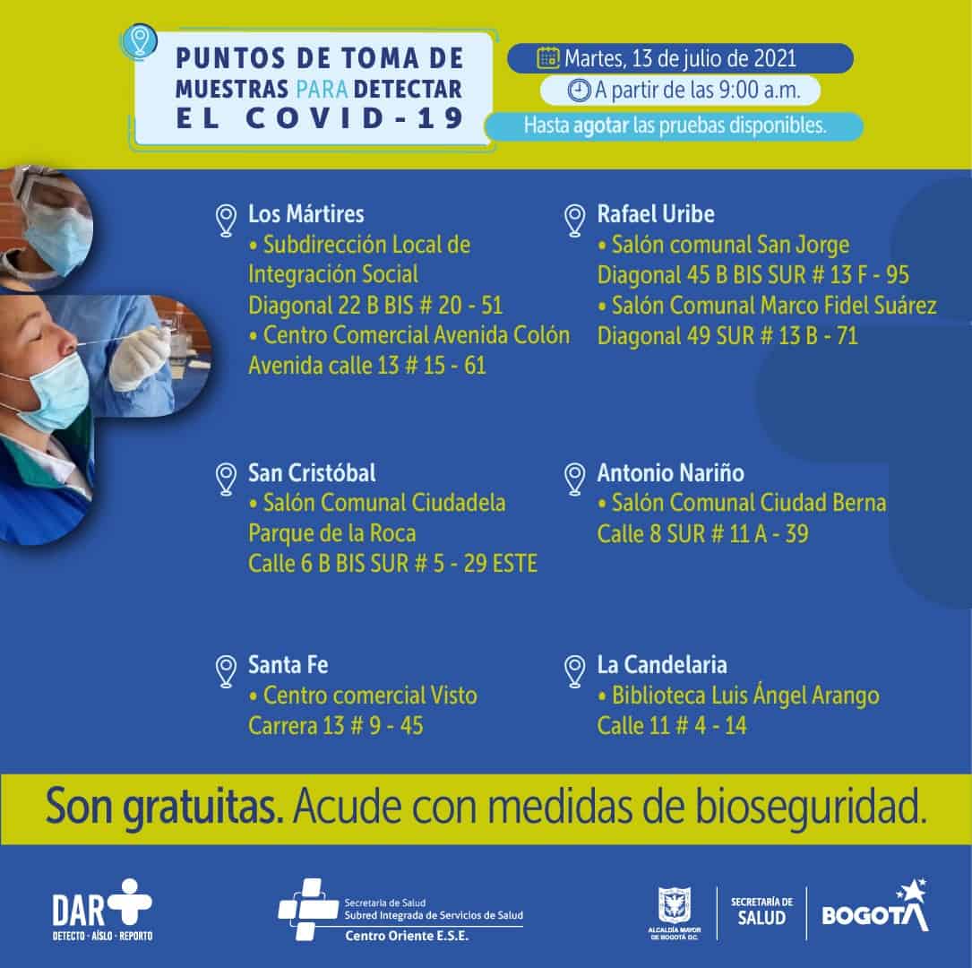 Pruebas PCR gratis en Bogotá