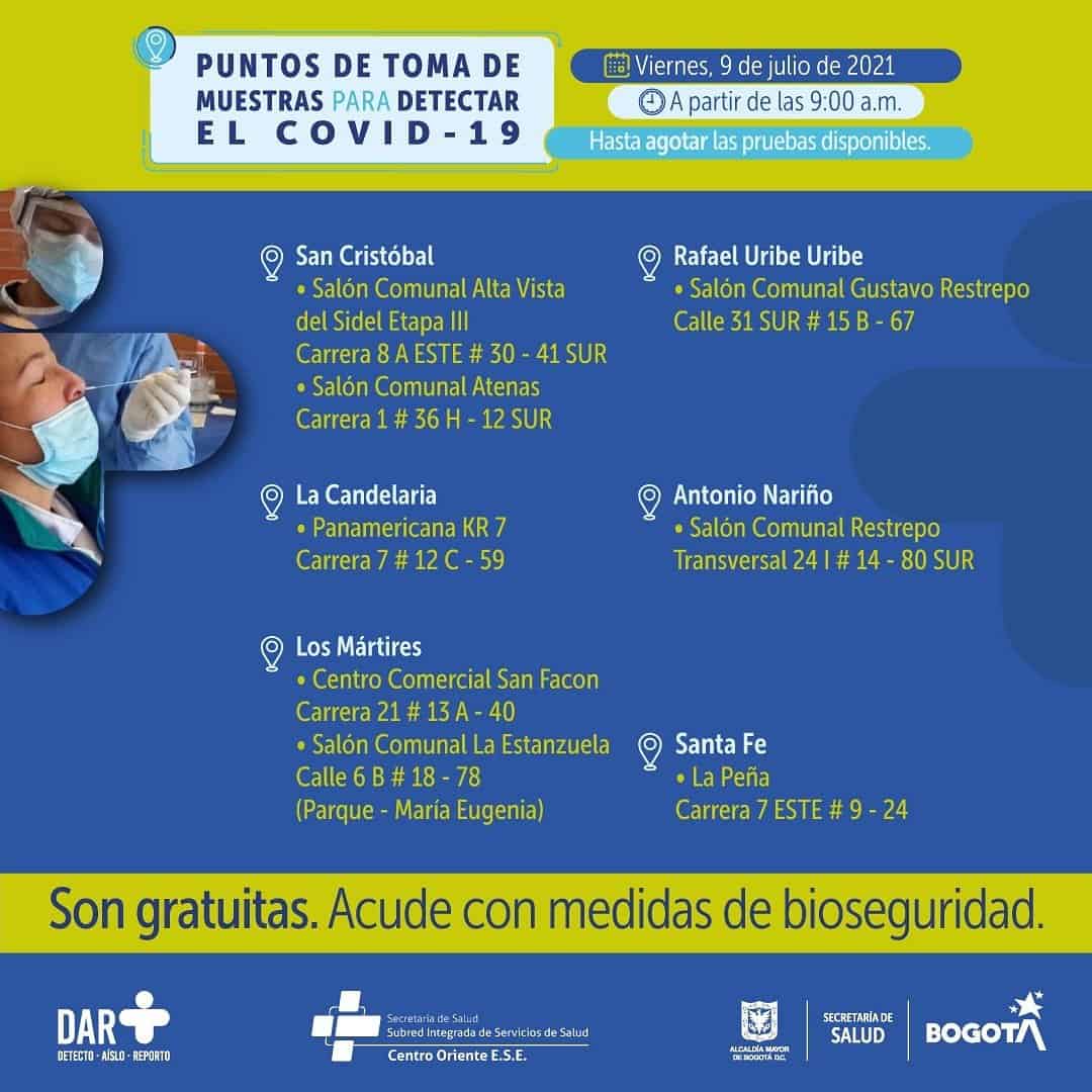 Pruebas PCR gratis en Bogotá