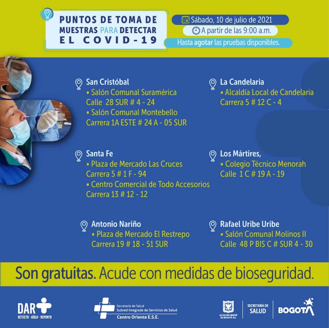 Pruebas PCR gratis en Bogotá