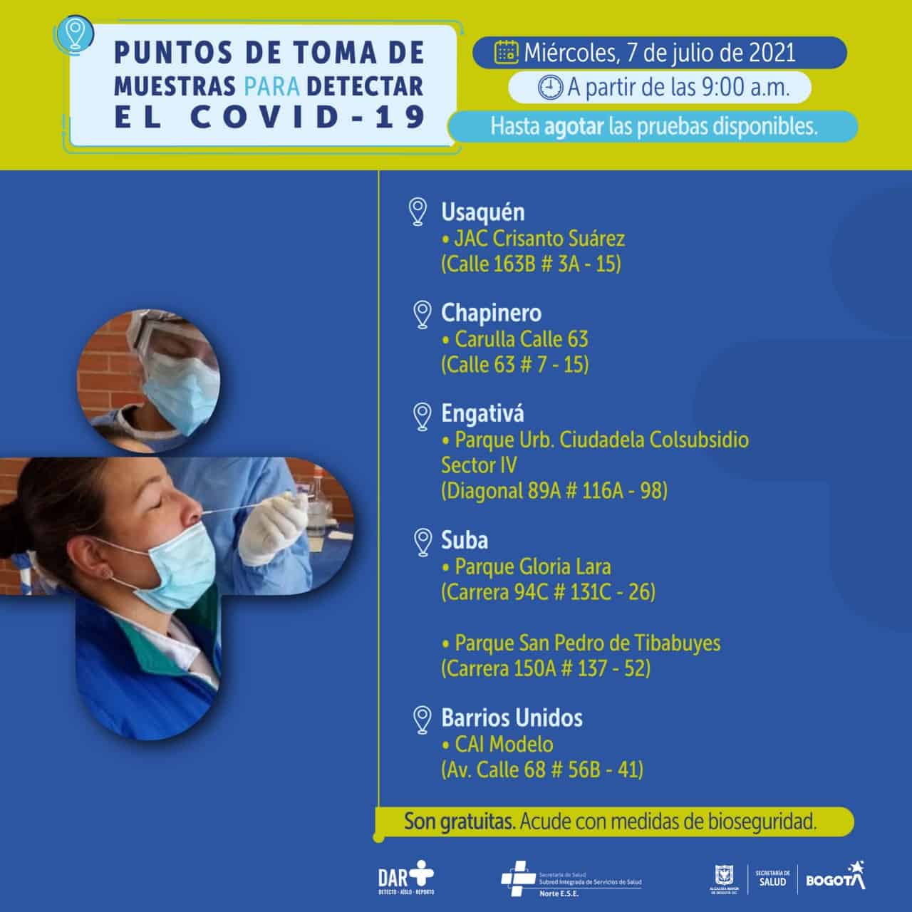 Pruebas PCR gratis en Bogotá
