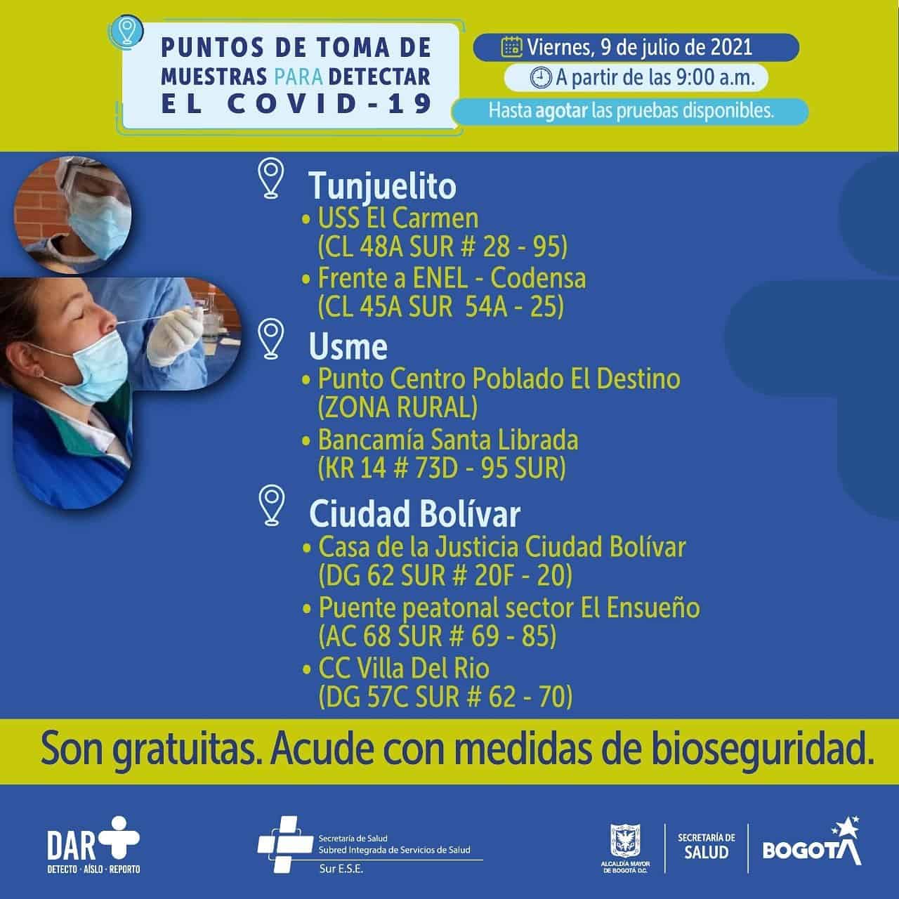 Pruebas PCR gratis en Bogotá