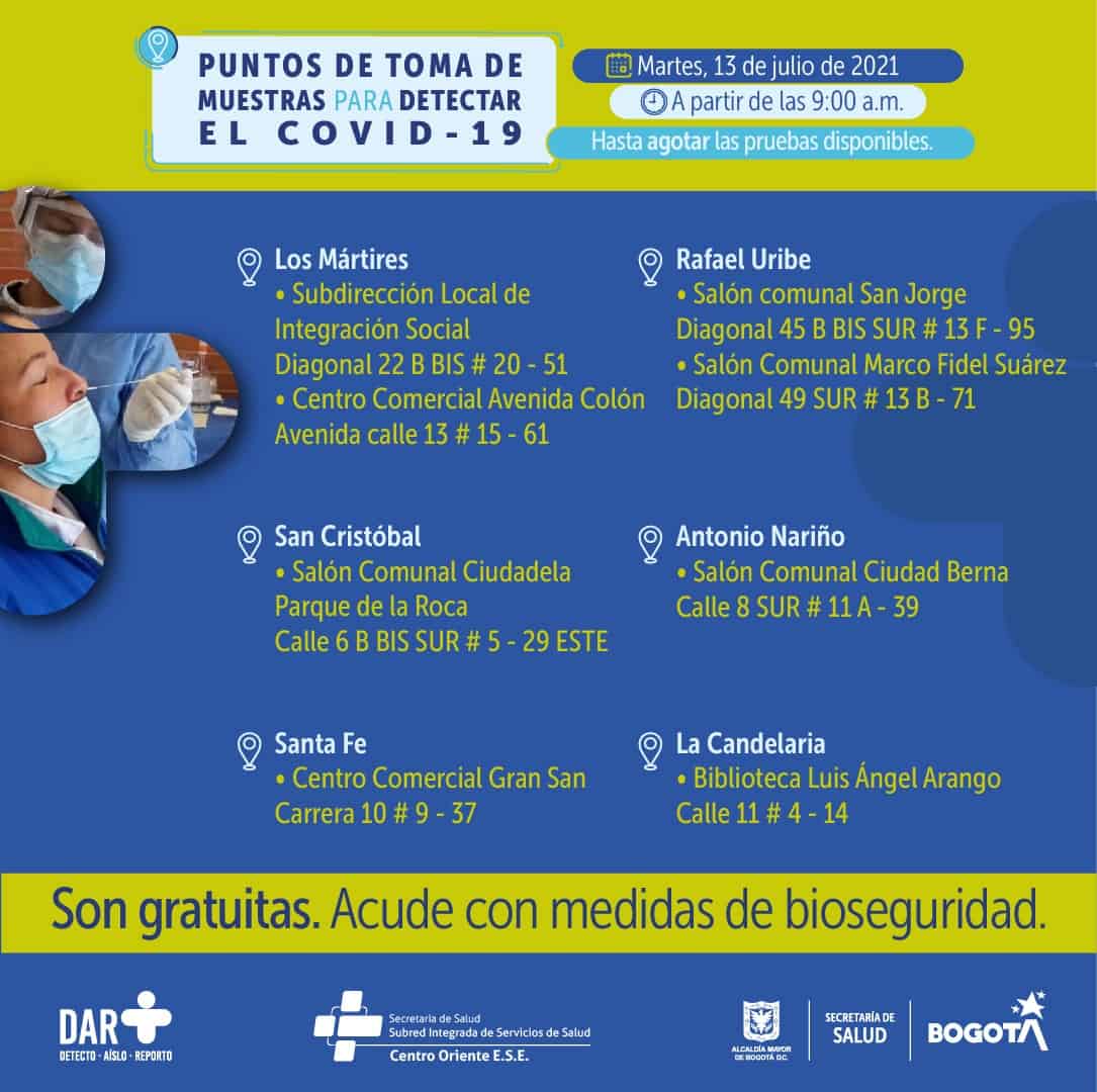 Pruebas PCR gratis en Bogotá