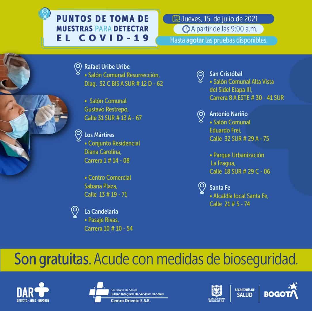 Pruebas PCR gratis en Bogotá
