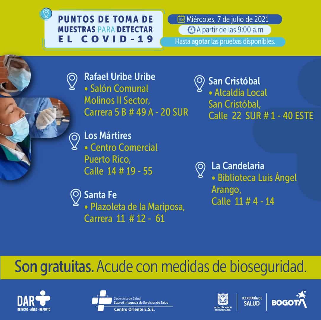 Pruebas PCR gratis en Bogotá