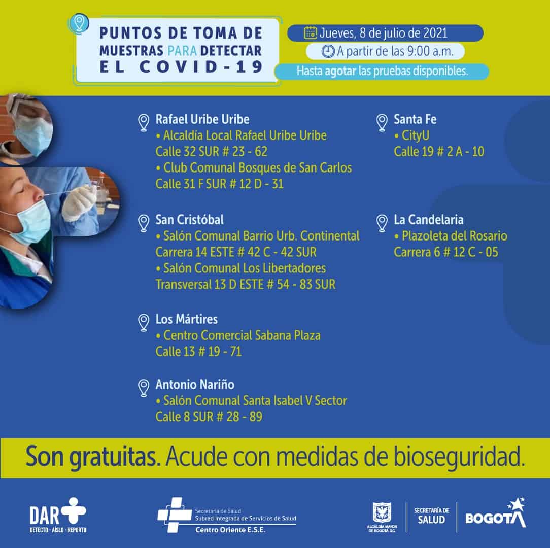 Pruebas PCR gratis en Bogotá