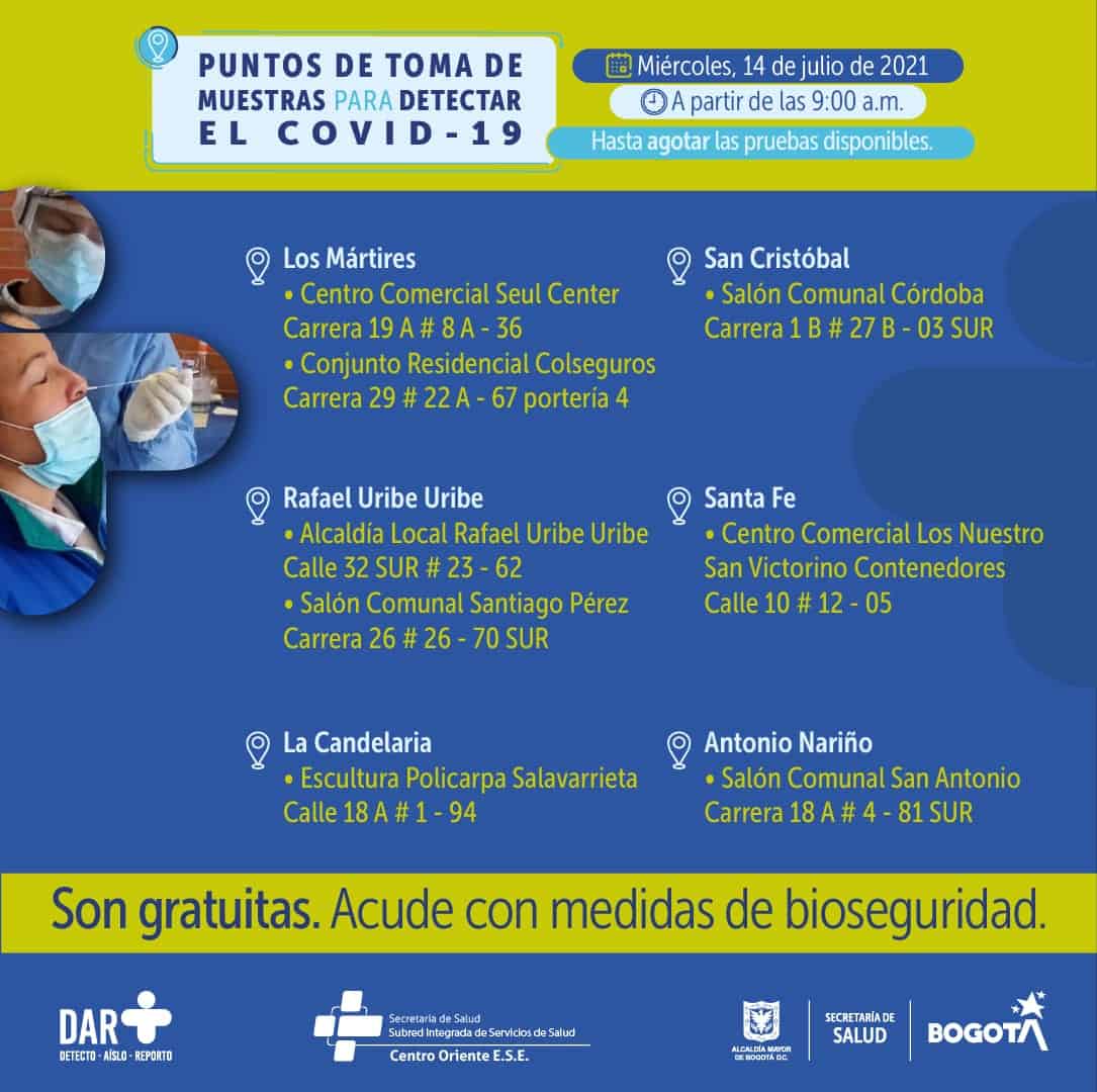Pruebas PCR gratis en Bogotá