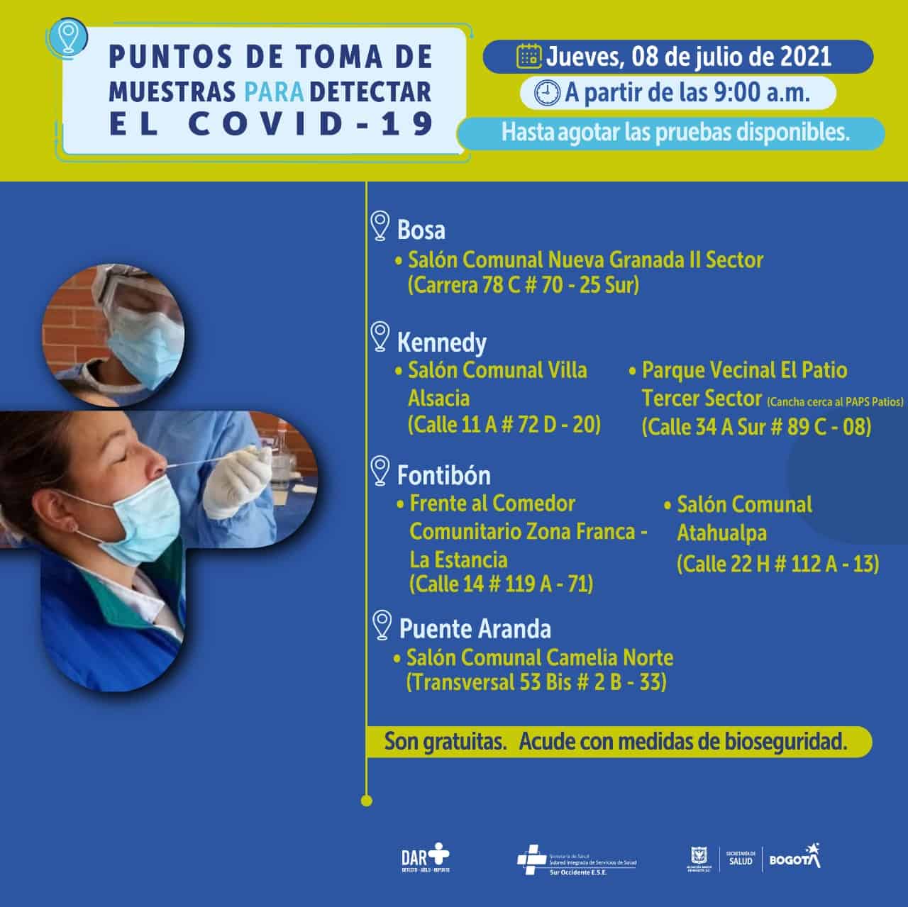 Pruebas PCR gratis en Bogotá