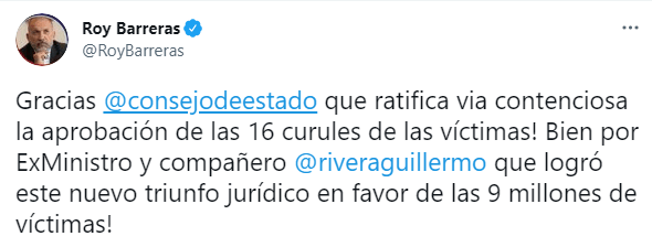 Roy Barreras curules paz
