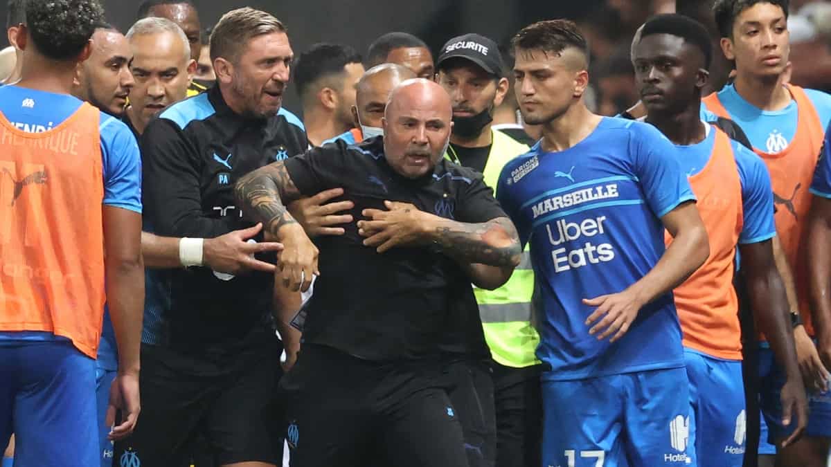 Jorge Sampaoli en pelea Niza vs Marsella / AFP