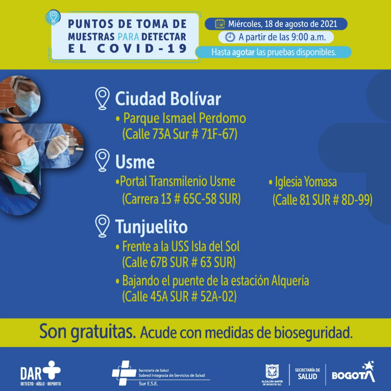 Pruebas covid Bogotá