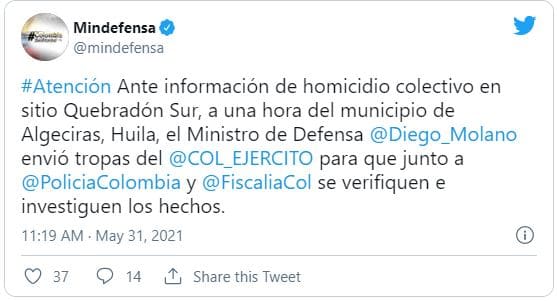 Foto: @mindefensa (Twitter)
