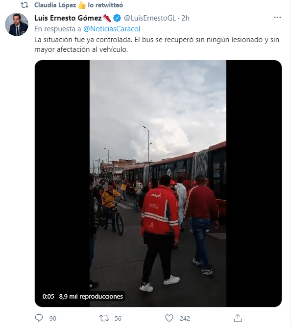 Se toman Transmilenio en Bogotá