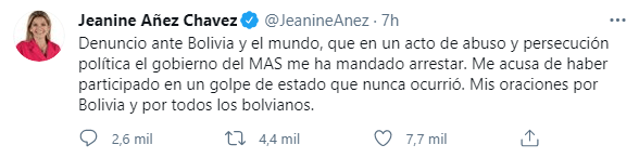 Expresidenta de Bolivia