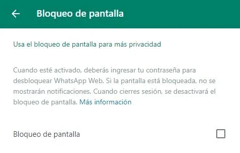 ¿Cómo ponerle contraseña a WhatsApp Web?