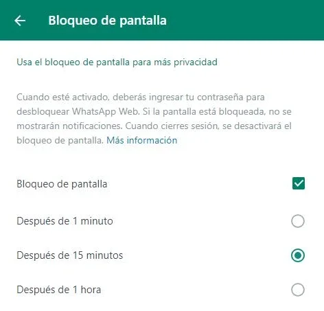 ¿Cómo ponerle contraseña a WhatsApp Web?