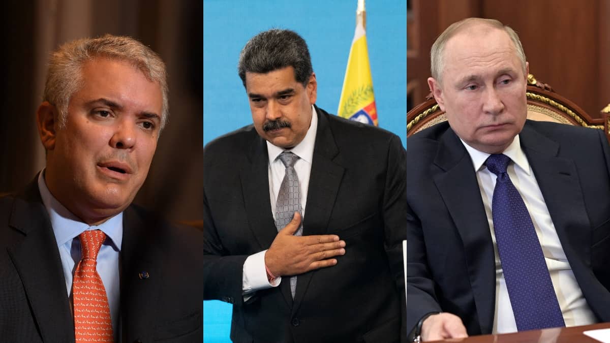Iván Duque, Nicolás Maduro y Vladimir Putin