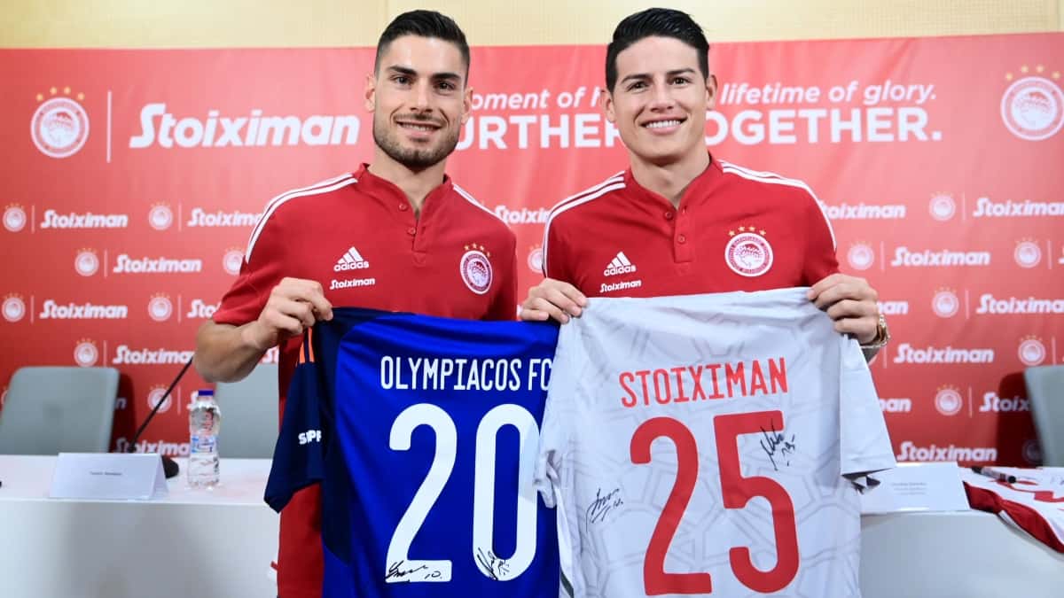 James Rodríguez sobre objetivos con Olympiacos griego en rueda de prensa