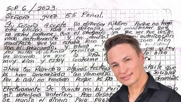 Jhonier Leal reveló en una carta que su nuevo abogado lo hizo pasar por loco