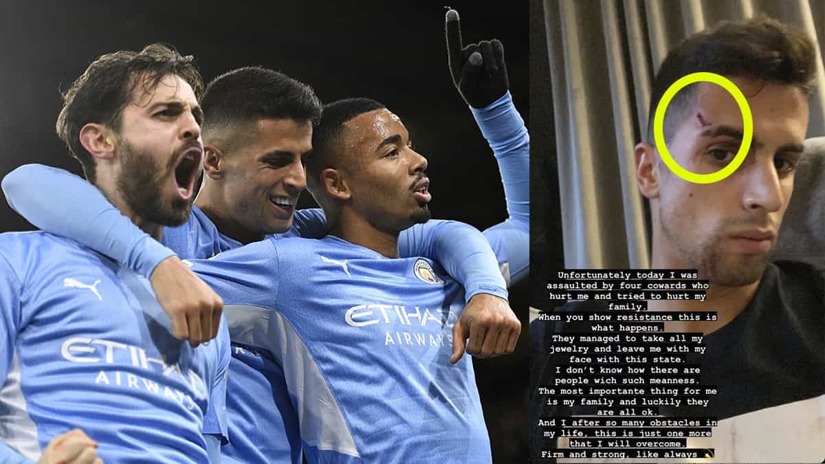 En video: Joao Cancelo sufrió un atraco y le rompieron la ceja