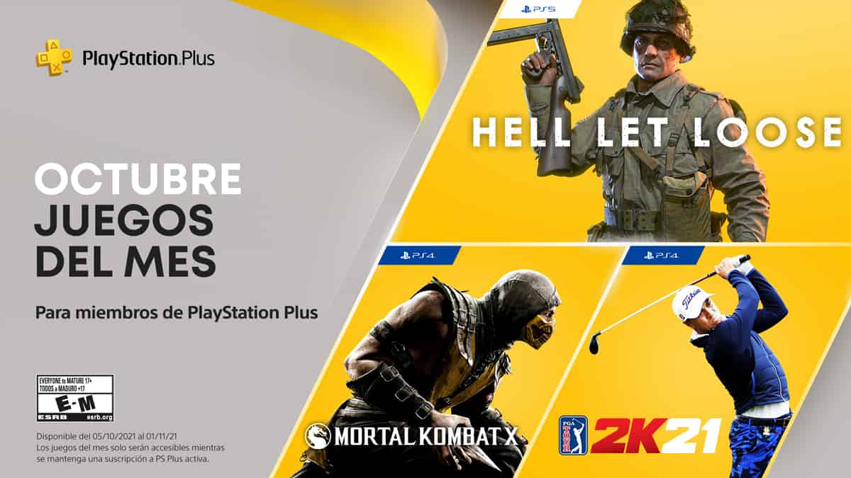 Juegos gratis de PS Plus para octubre de 2021
