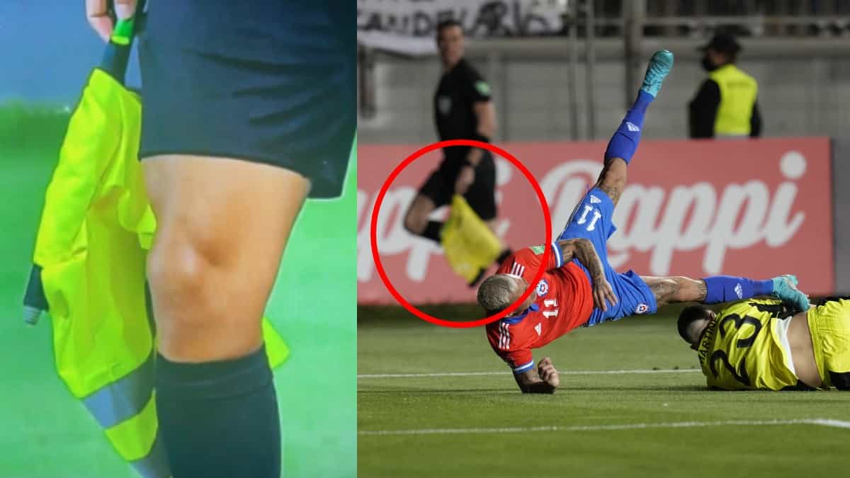 Chile vs Argentina: juez de línea con chaleco reflectivo por no llevar banderín