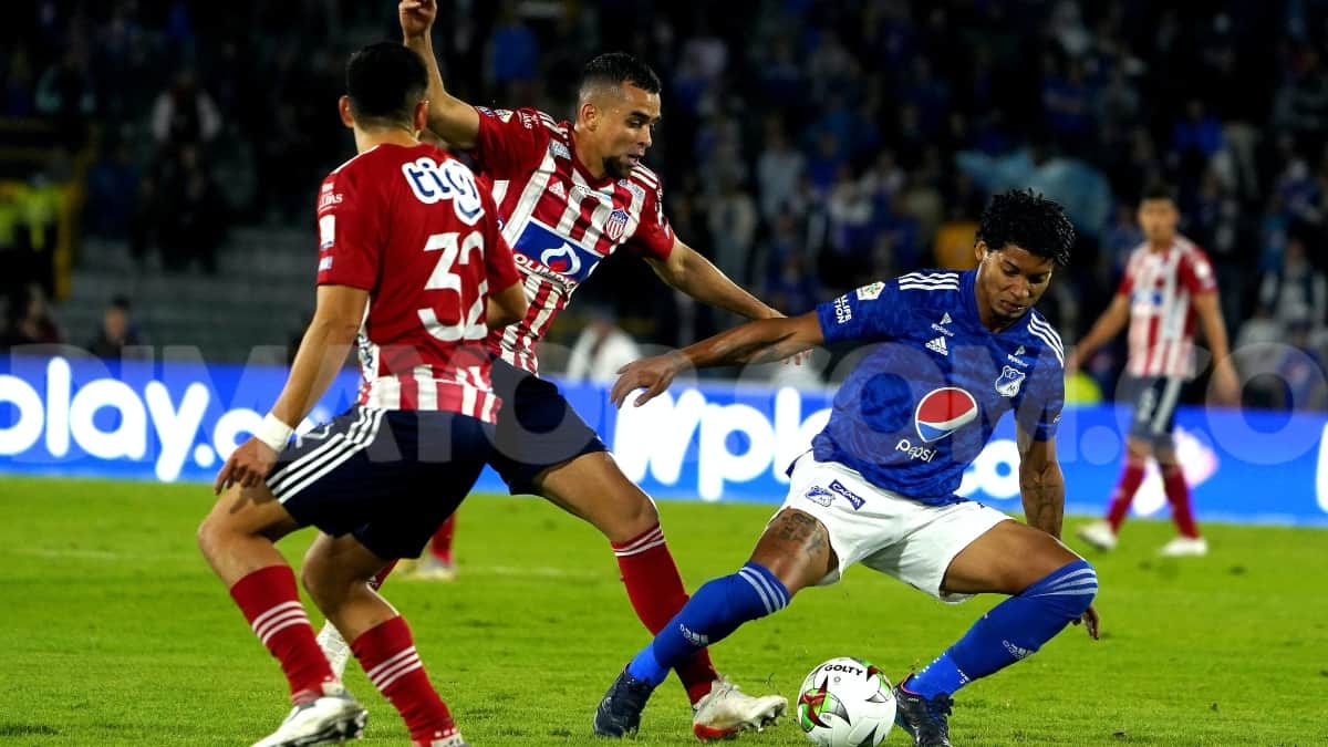 Millonarios y Junior: tiempo efectivo de juego en Liga 2022-I