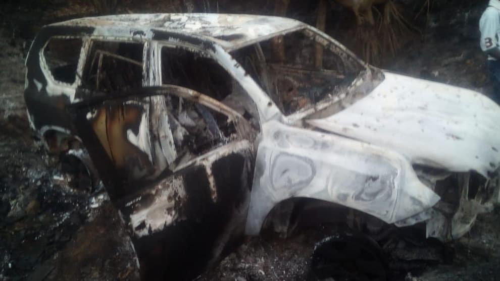 El vehículo en el que se desplazaba Karina García.