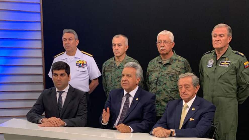 Lenín Moreno desde Guayaquil, donde trasladó el Gobierno por estado de excepción en Ecuador. Foto: NoticiasRCN