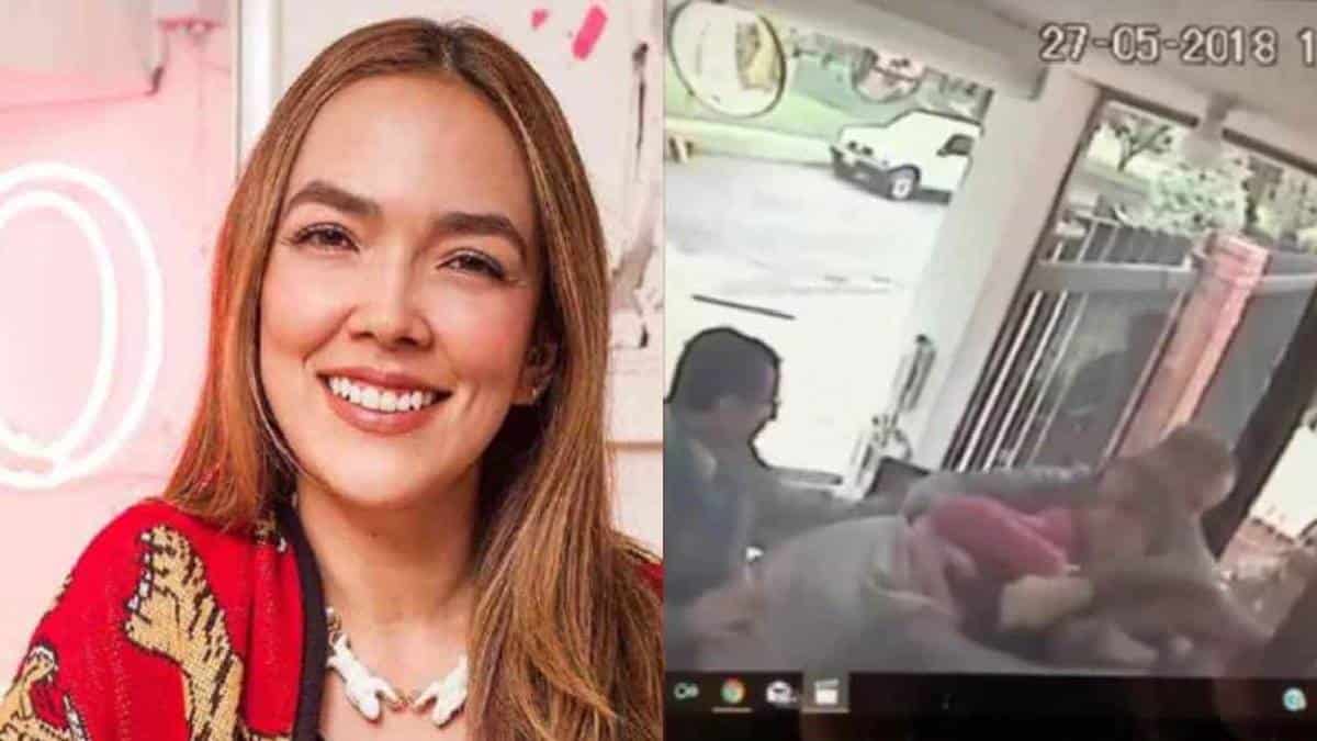 Así quedó registrado el momento en el que la mujer habría golpeado a un hombre