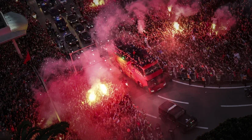 Recibimiento Marruecos en Rabat tras Mundial de Catar 2022