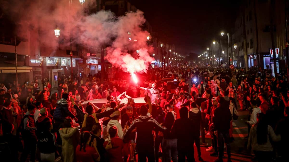 Festejos Marruecos, eliminación a España en Catar 2022