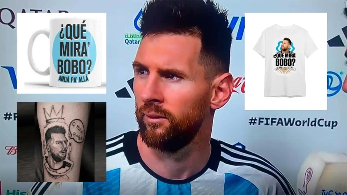 "¿Qué mirás, bobo?" de Messi: camisas, tatuajes y tazas