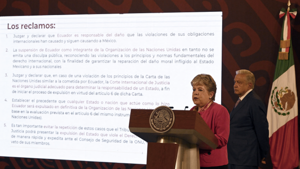 Crisis diplomática: México solicita a la CIJ suspender a Ecuador de la ONU