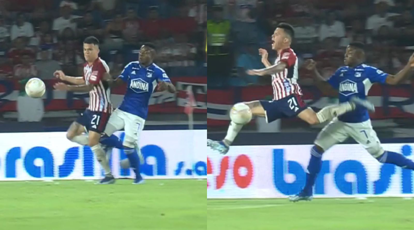 ¿Fue penal? Polémica decisión en la Superliga entre Junior y Millonarios: video