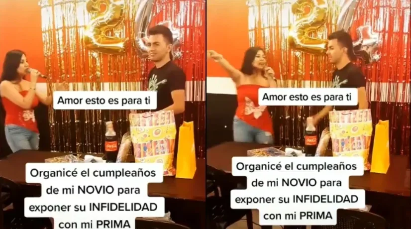 Mujer boliviana le preparó una fiesta de cumpleaños a su novio para exponer su infidelidad
