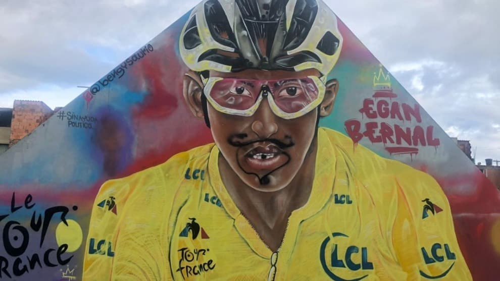Vandalizan el mural que fue hecho como homenaje a Egán Bernal en Zipaquirá