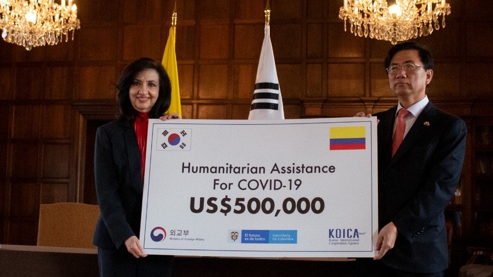 Donación de 500.000 dólares de Corea del Sur a Colombia