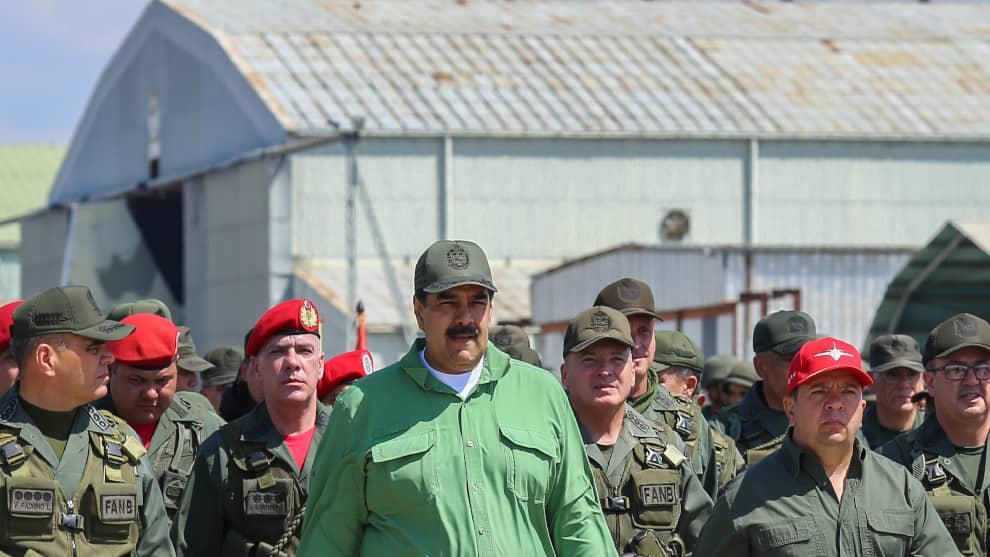 Las tropas de Maduro adelantan ejercicios militares en la frontera. Foto: AFP