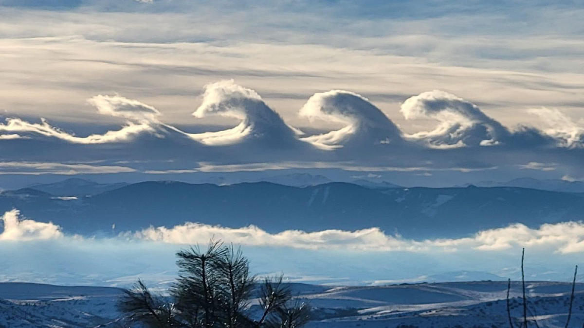 Foto por: Facebook/Rachel Gordon Explicación de las misteriosas nubes con forma de olas en EE. UU.